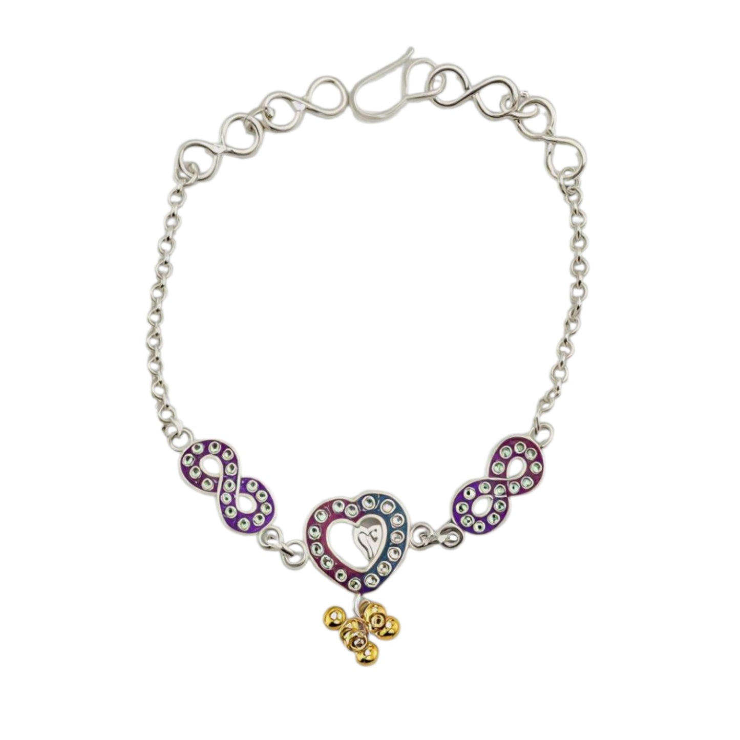 Heart And Infinity Motif Silver Baby Shower Rakhi