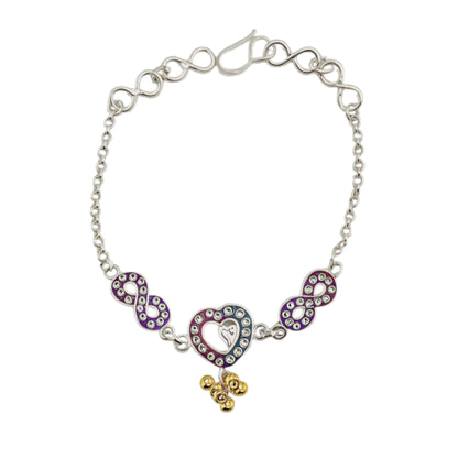 Heart And Infinity Motif Silver Baby Shower Rakhi