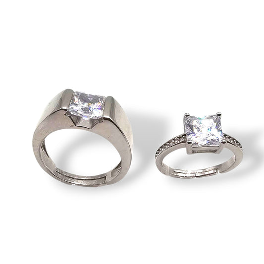 Forever One Silver Couple Rings