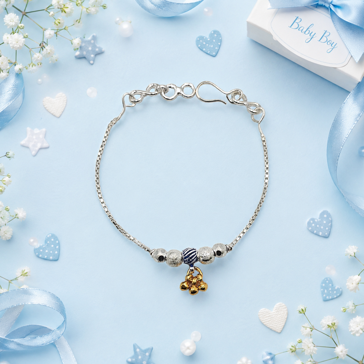 Little Prince Silver Baby Shower Rakhi