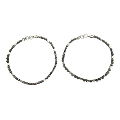 Divira Antique Finish Silver Anklets