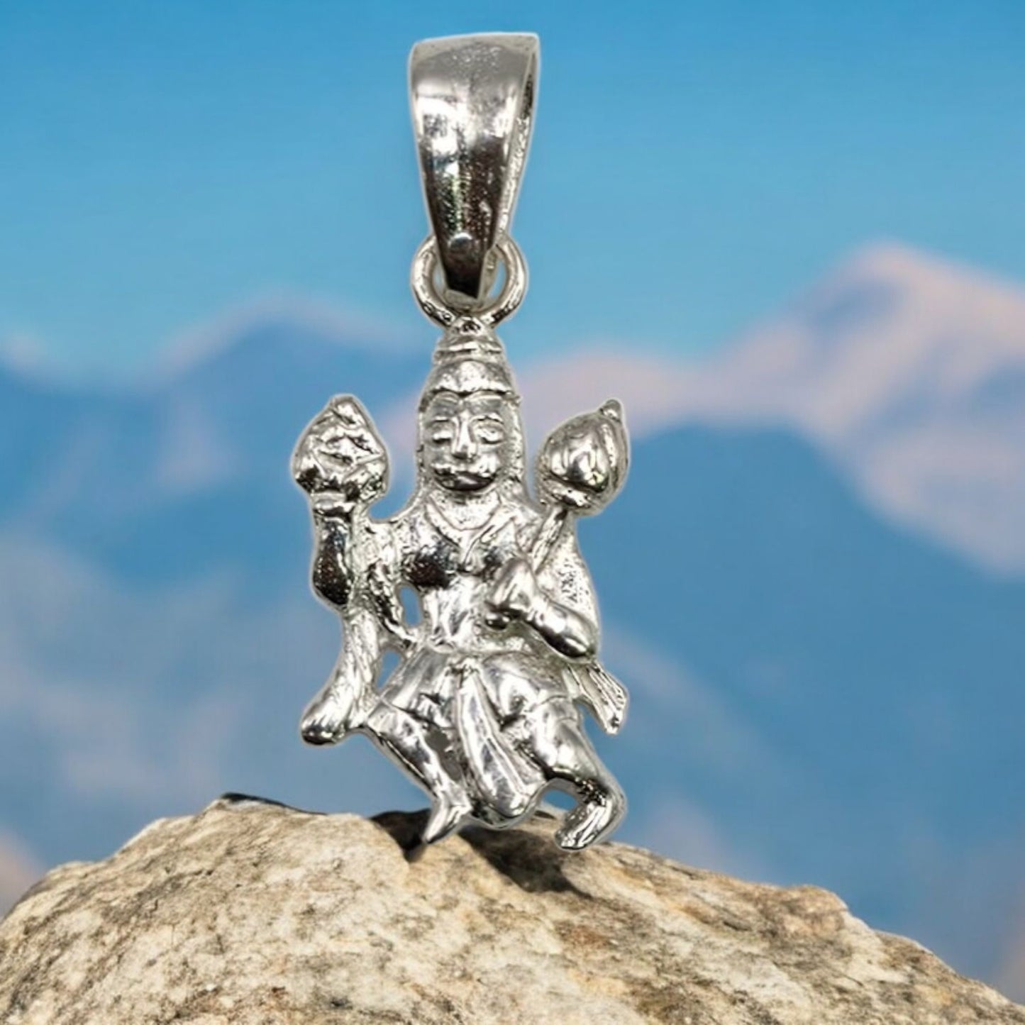 Sankat Vijay Hanuman 925 Silver Unisex Pendant