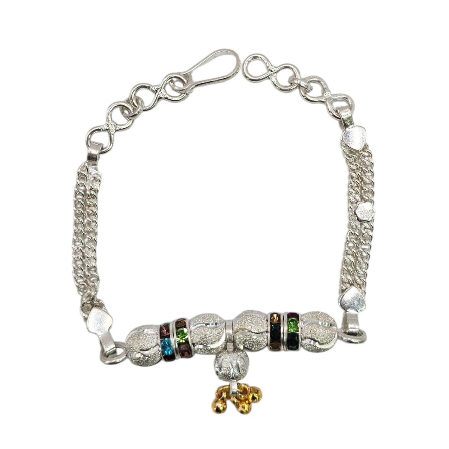 Silver Beaded Harmony Baby Shower Rakhi