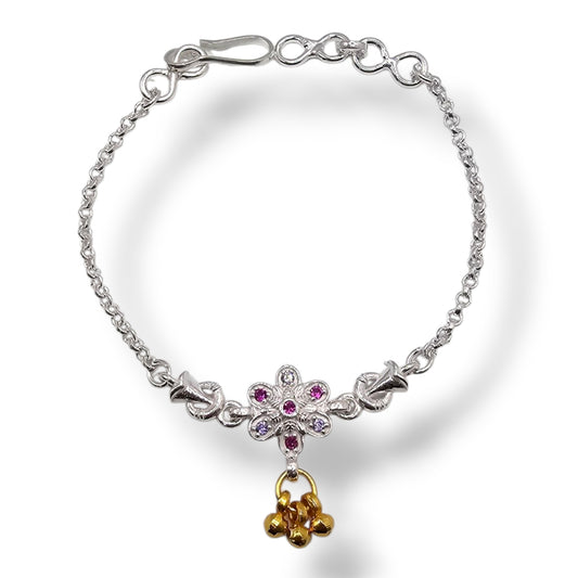 Floral Theme Silver Shrimant Rakhi