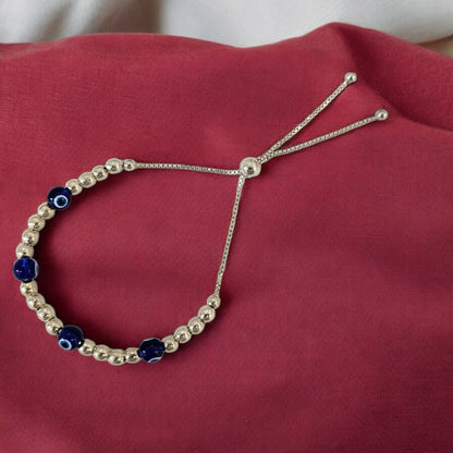 Evil Eye Classic Slider 925 Silver Women's Bracelet