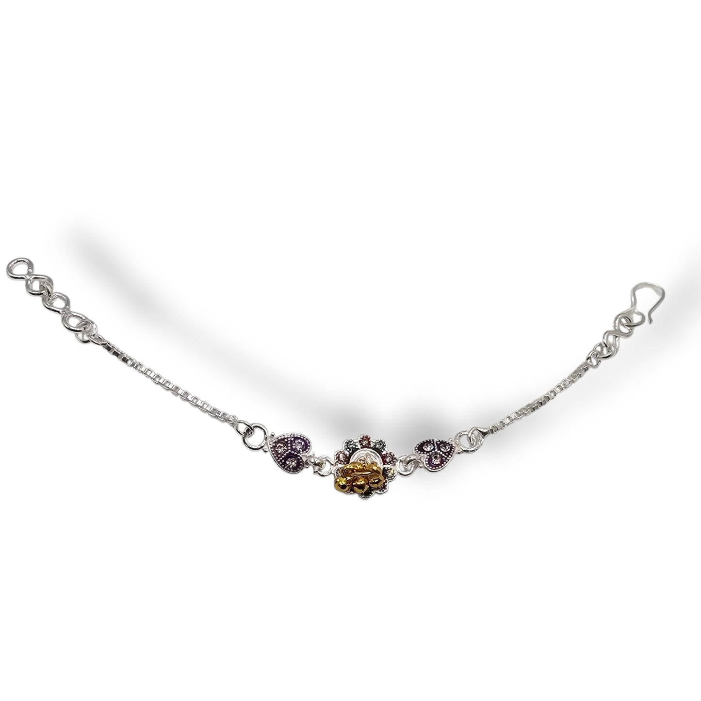 Adjustable Meenakari Silver Baby Shower Rakhi for Mom-to-Be
