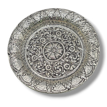 Raajvadhu Antique Finish Silver Pooja Thali