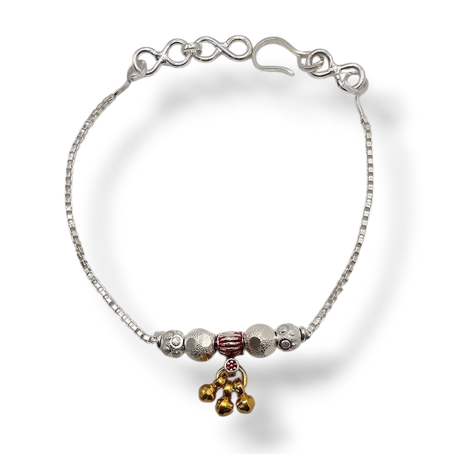 Silver Red Embrace Baby Shower Rakhi