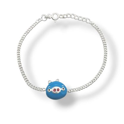 Chhota Blue Piggy 925 Silver Rakhi