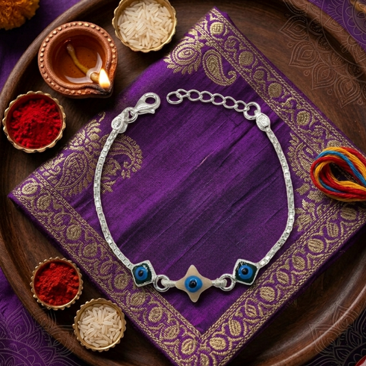 Nazar Suraksha Silver Rakshabandhan Rakhi