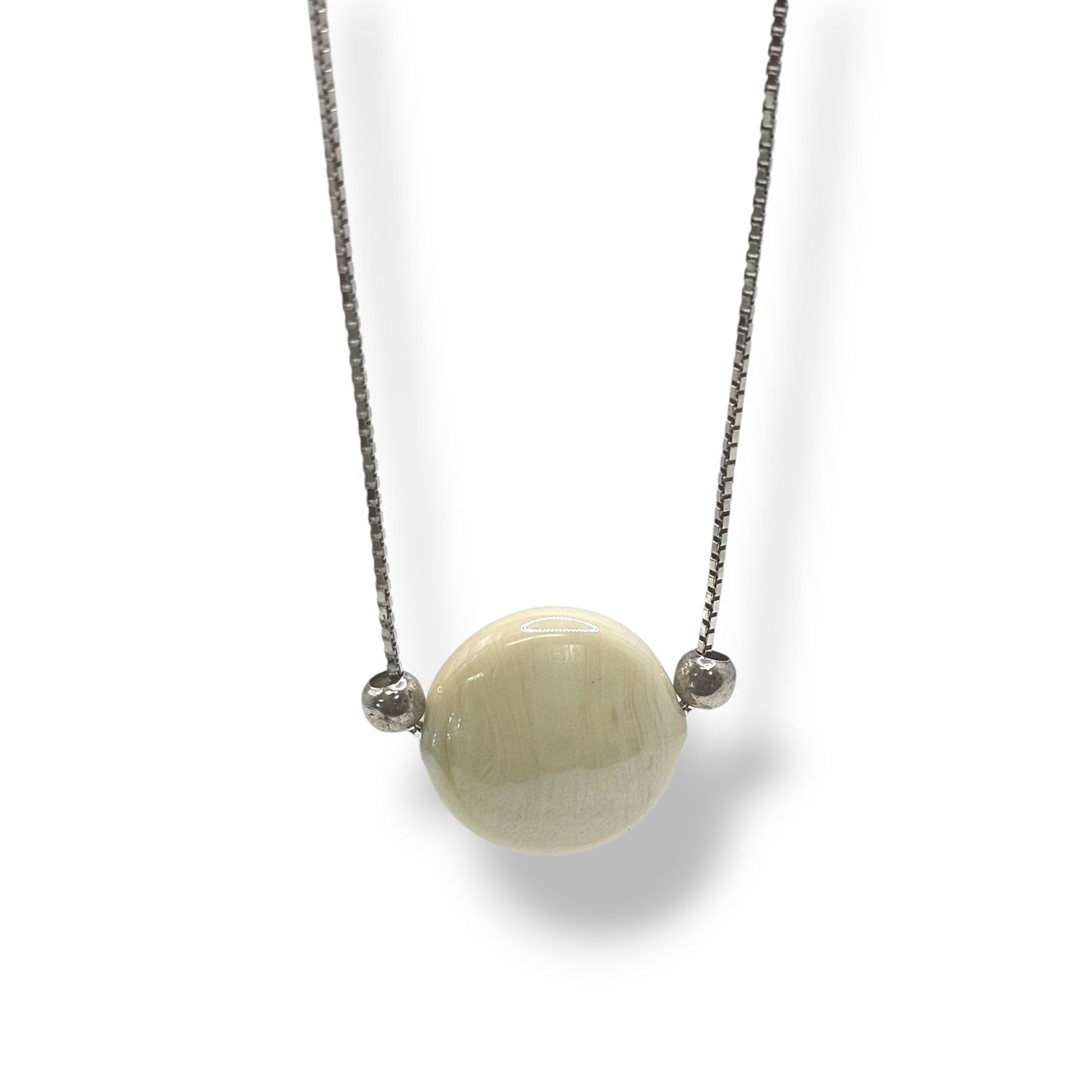 Vanilla Pearl Murano Necklace With 925 Silver