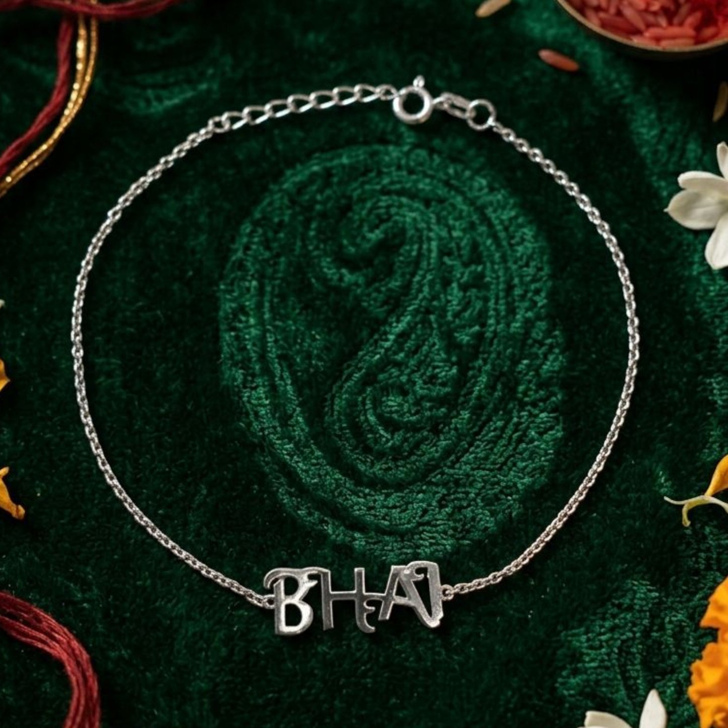 Silver BHAI  Rakhi Bracelet
