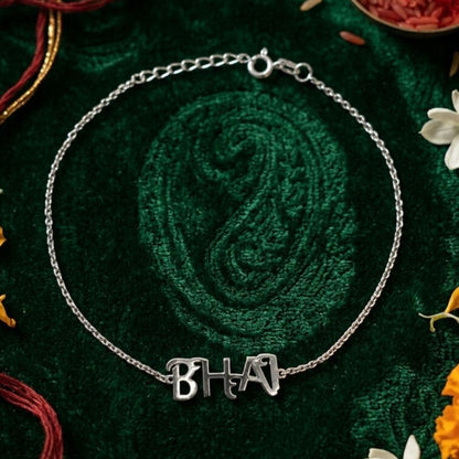 Silver BHAI  Rakhi Bracelet