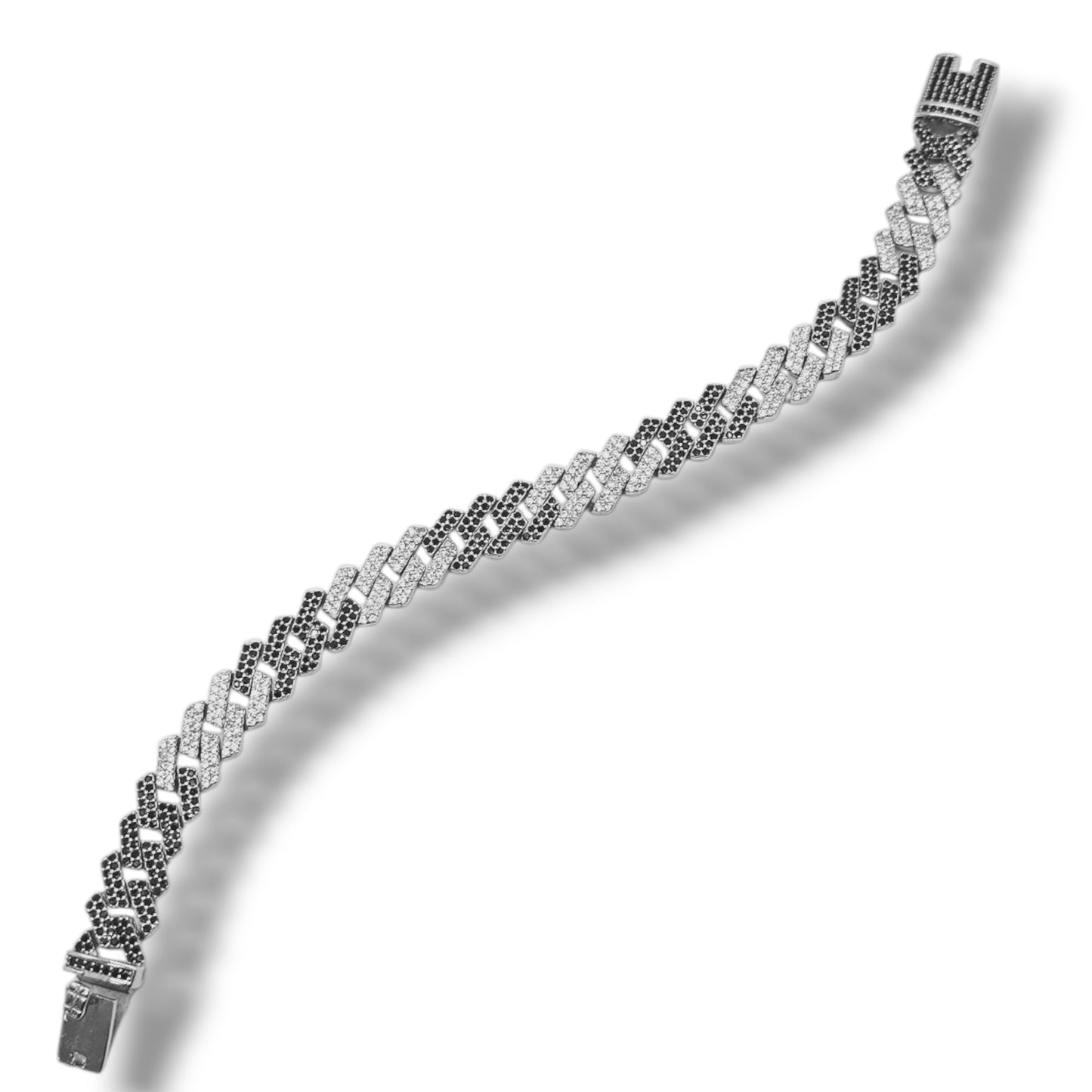 Two-Tone Silver Curb Link Men's Bracelet