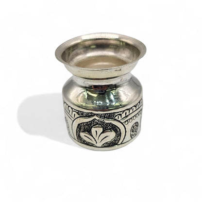 Raajvadhu Antique Finish Silver Pooja Thali