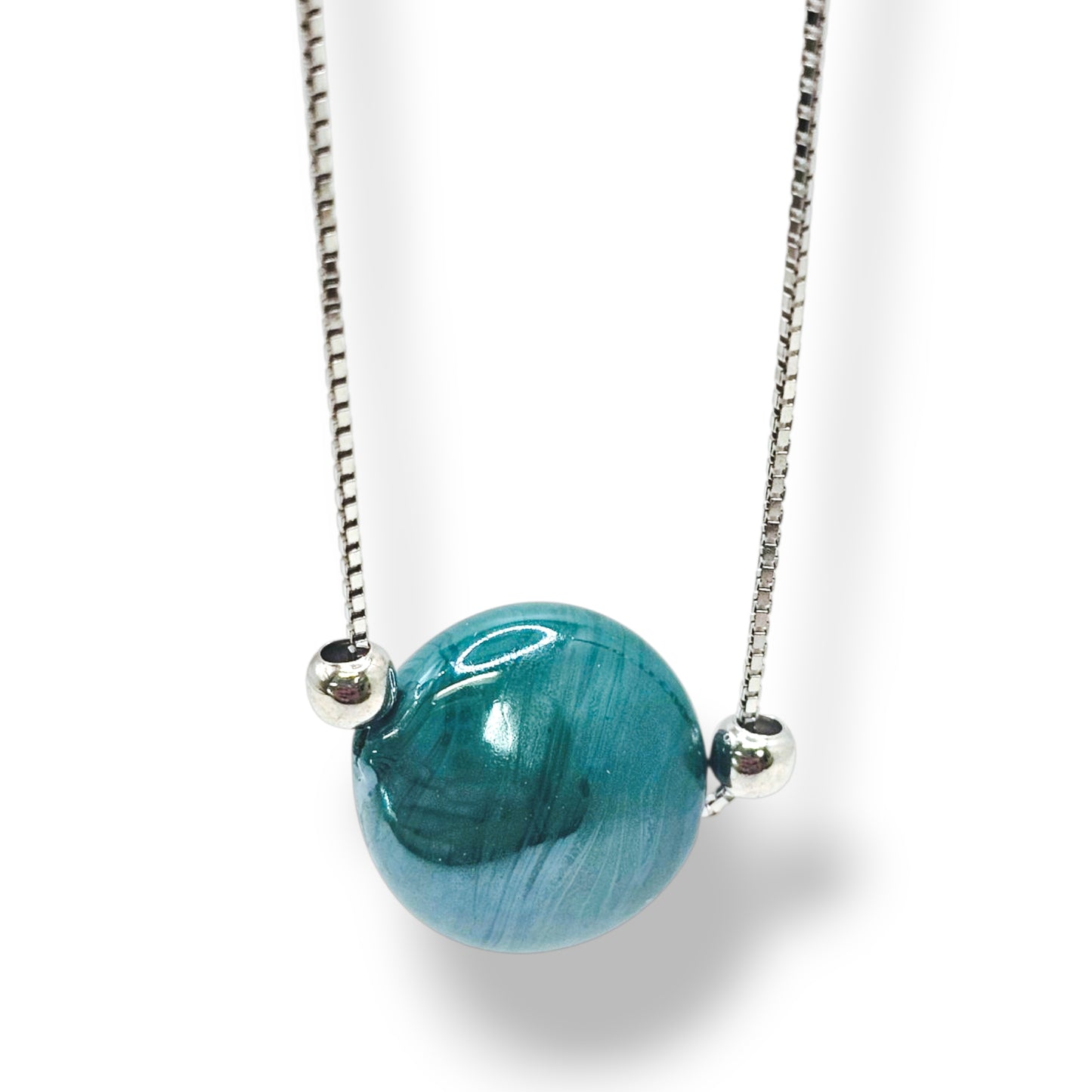 Aqua Glow Murano Glass Necklace
