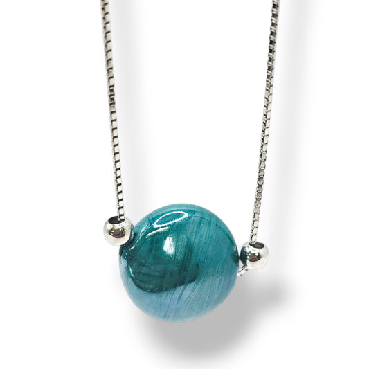 Aqua Glow Murano Glass Necklace