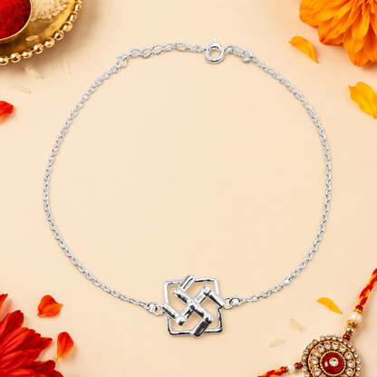 Silver Shubh Swastik Rakhi