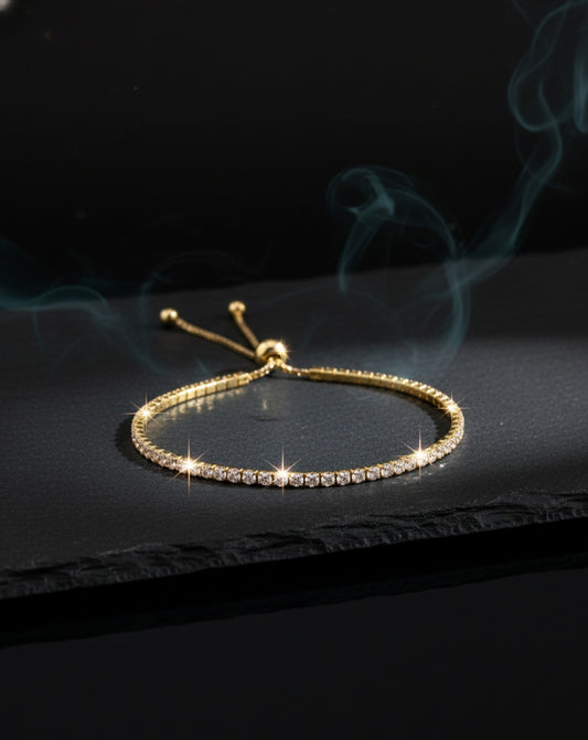 Silver Yellow Adjustable Bracelet