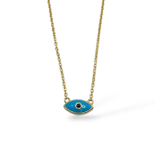 Blue Aura Evil Eye Necklace