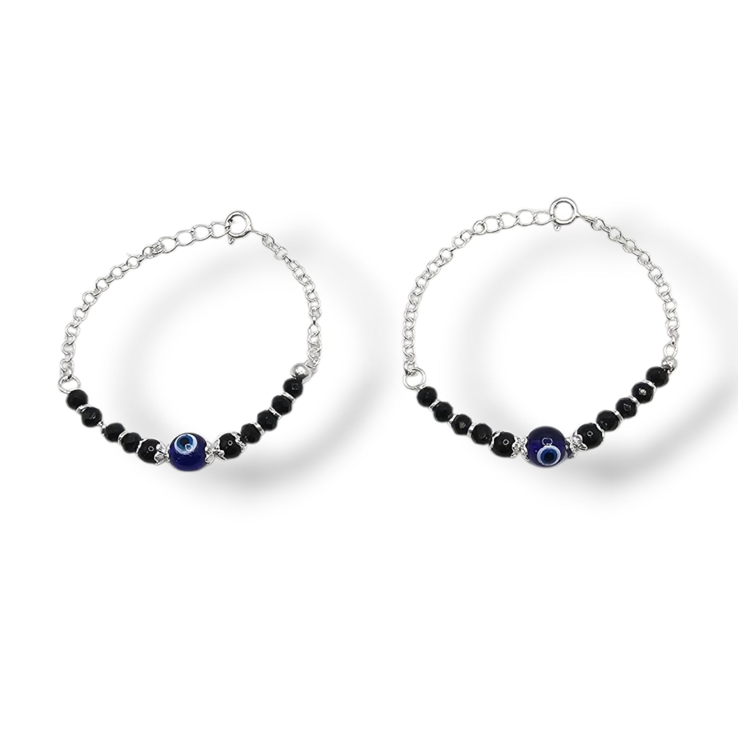 Guardian Gaze Silver Black Bead Kids Nazariya