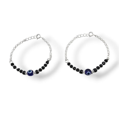 Guardian Gaze Silver Black Bead Kids Nazariya