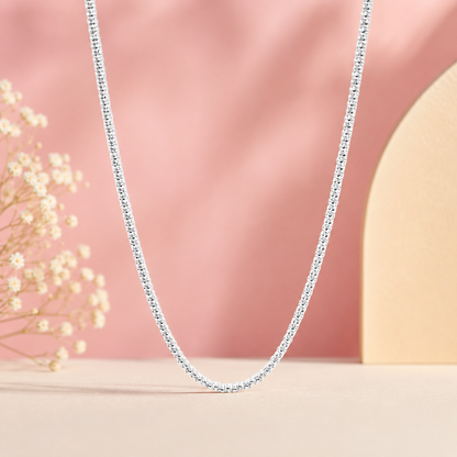 Italian Diamond-Cut Bead 925 Silver Chain