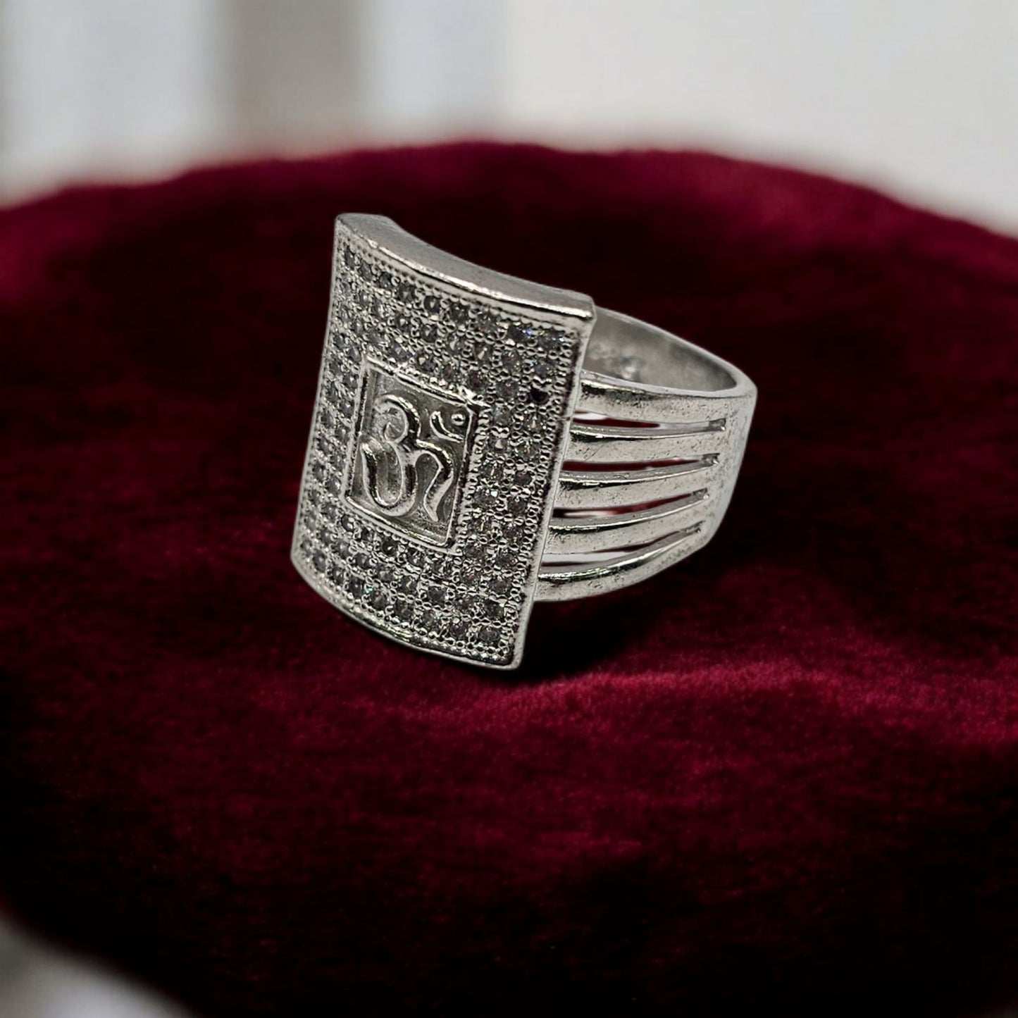 Unisex Silver OM Ring