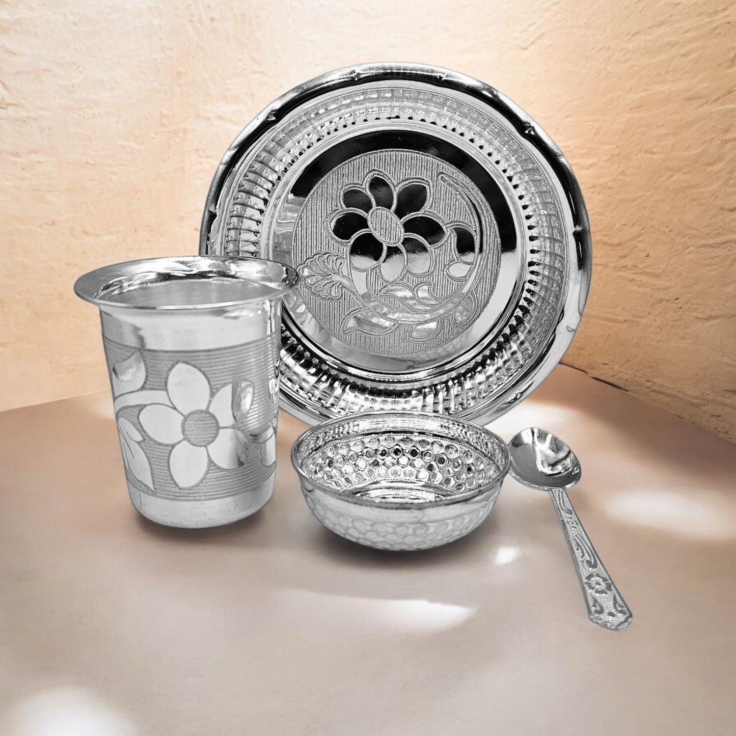 Swarnamrit Silver Feeding Set