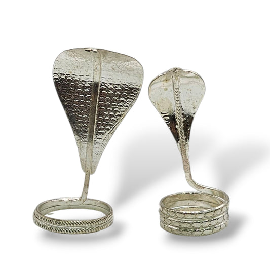 Sarva Raksha Serpent Duo In Silver /Naag Naagin Pair In Silver