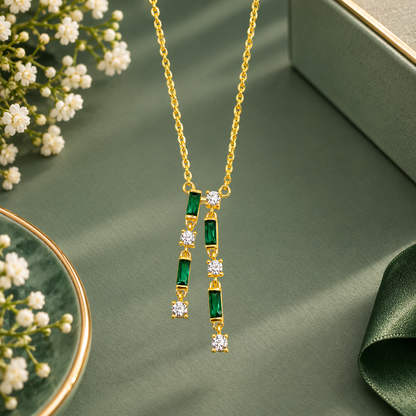 Royal Emerald Drop Necklace