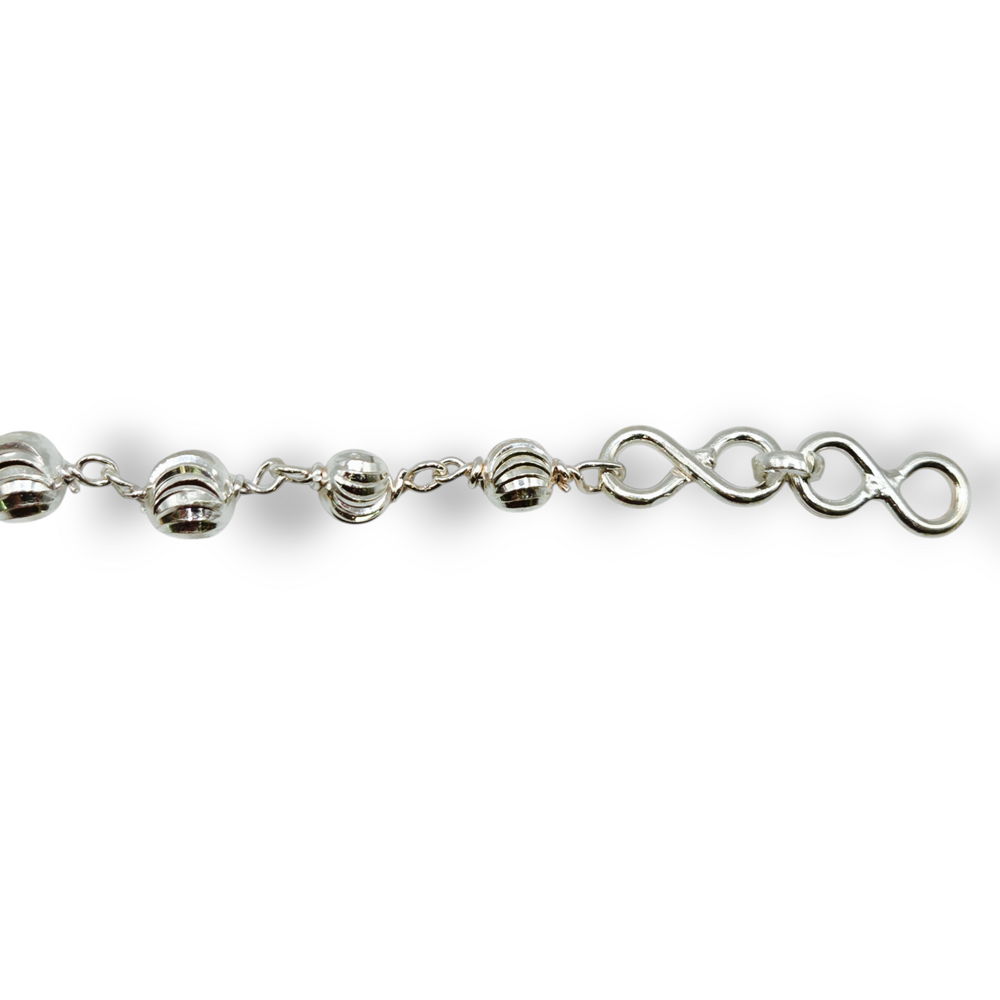 "Golden Blessing" Silver Baby Shower Rakhi With Silver Charms