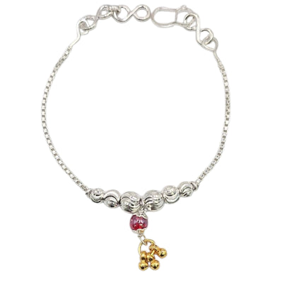 Silver Pearl Blossom Baby Shower Rakhi