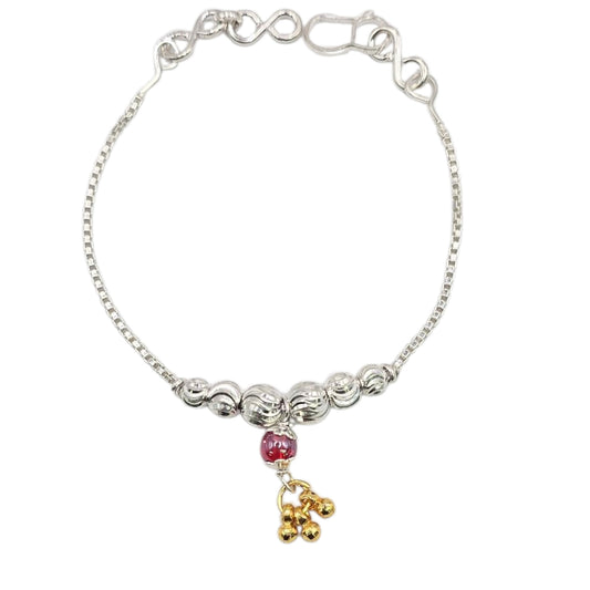 Silver Pearl Blossom Baby Shower Rakhi