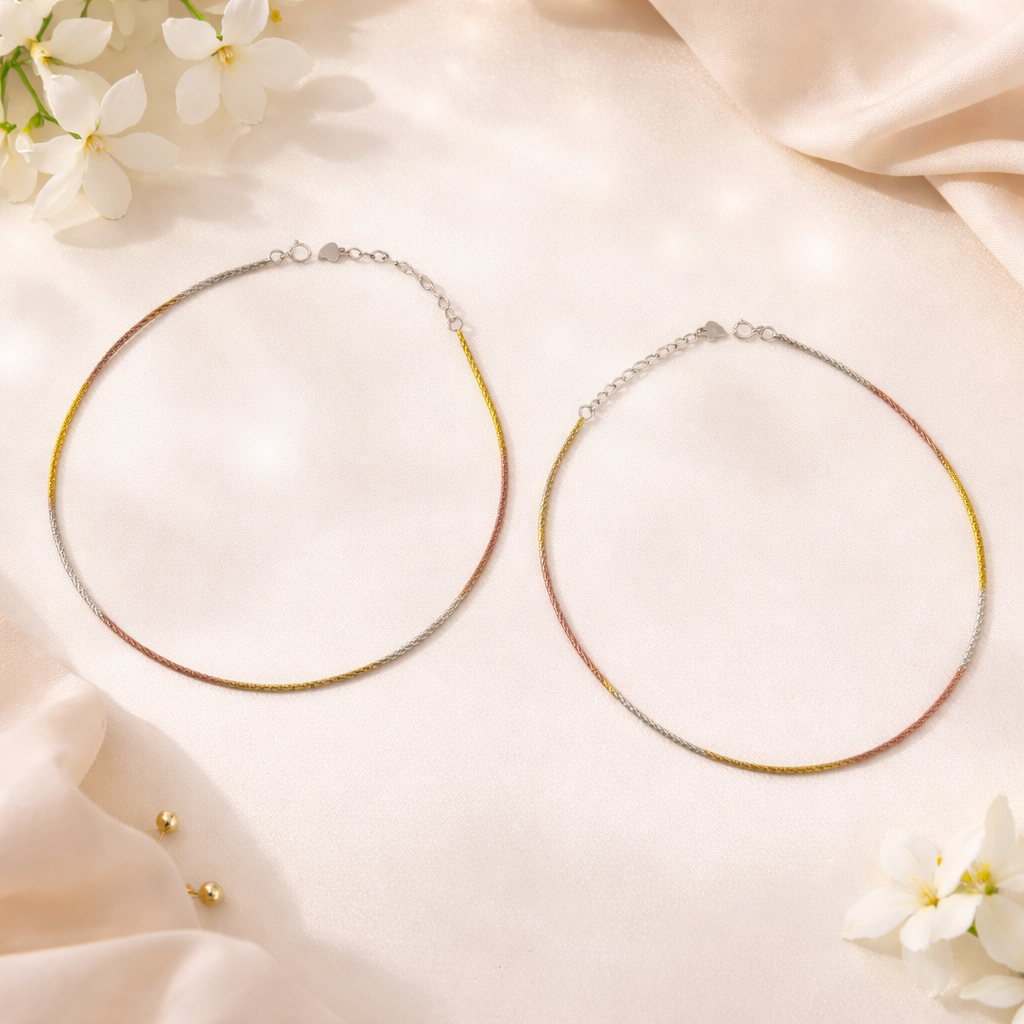 Trinity Shine Italian Silver Anklets
