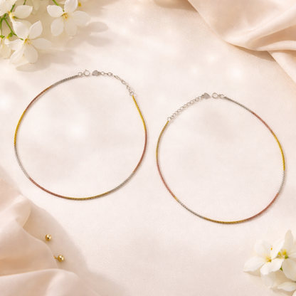 Trinity Shine Italian Silver Anklets