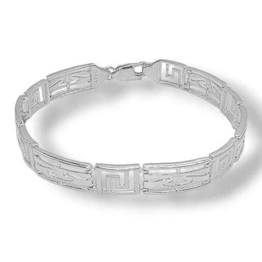 Heritage Meander Silver Mens Bracelet