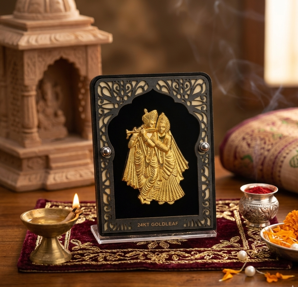 24KT Gold Leaf Radha Krishna Frame