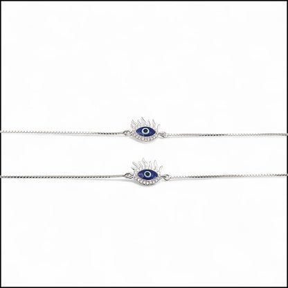 Aura Shield Link Silver Anklets For Women