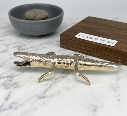 The Vahana Figurine – Pure Silver Crocodile for Emotional Balance