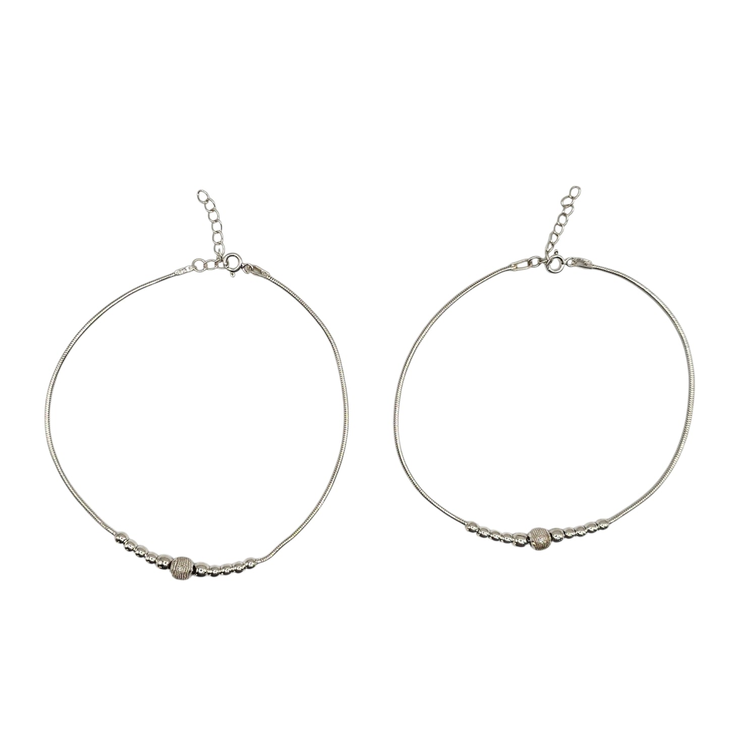 Beaded Silver Imported Anklets For Women