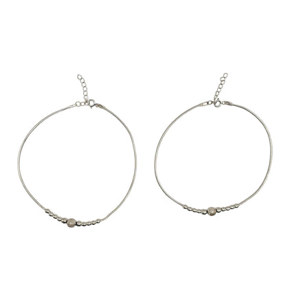 Beaded Silver Imported Anklets For Women