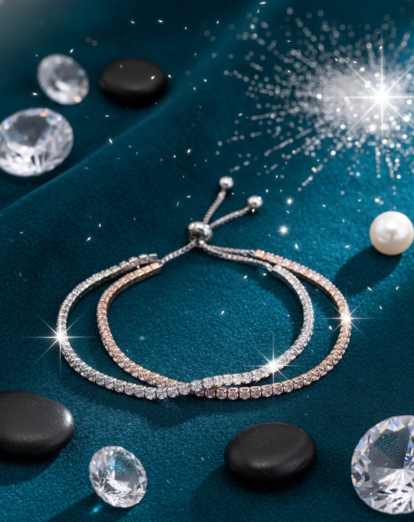 Two Layer Silver Adjustable Bracelet