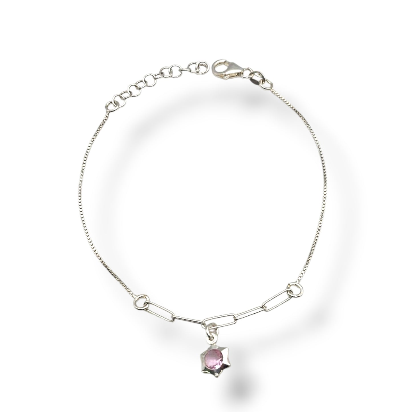 The Rosé Starlet 925 Silver Single Anklet