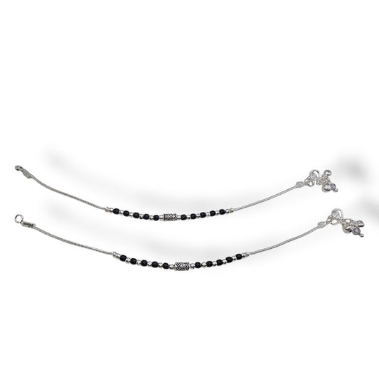 Tiny Nazar Protection Silver Kids Anklets