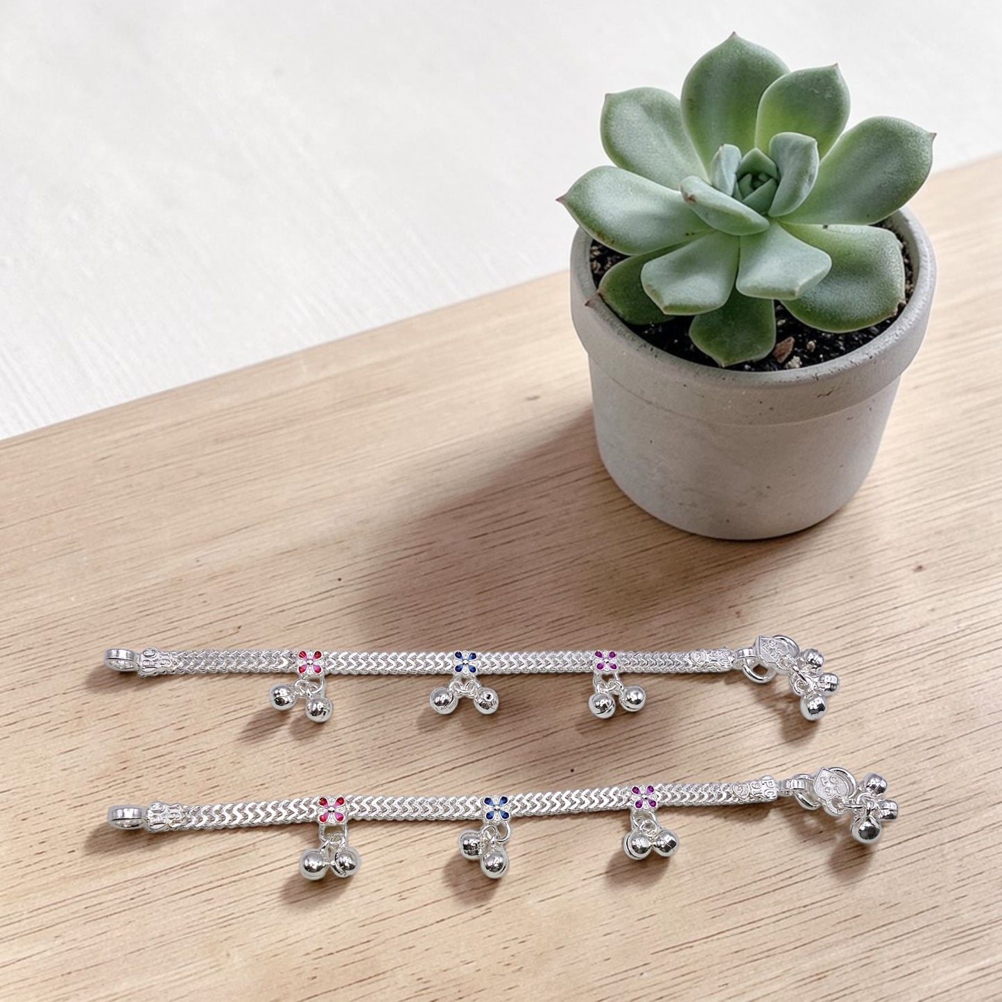 Little Petal 925 Silver Kids Anklets