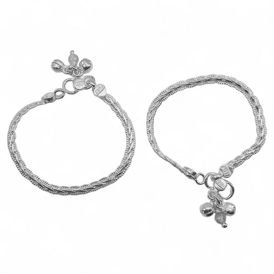 Lightweight New Born Silver Anklets