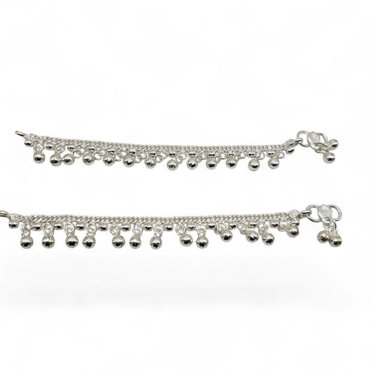 Gleam Jhumki Silver Kids Anklets