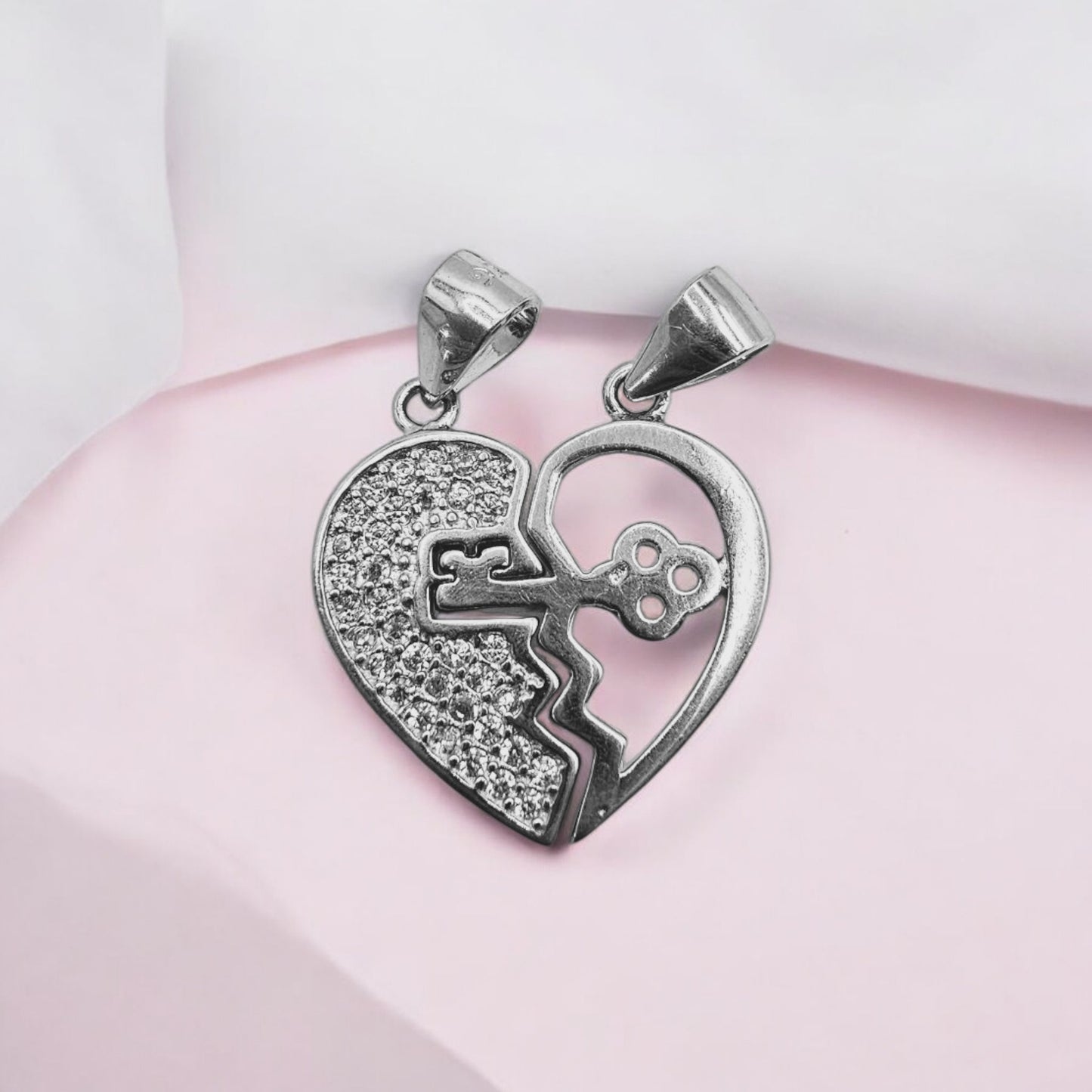 Two Souls One Heart Silver Pendant