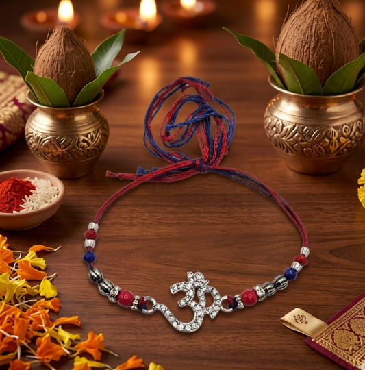 Vedic Om Heritage Silver Rakshabandhan Rakhi